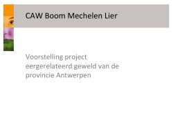 Voorstelling project EEG van de procincie Antwerpen