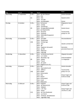 Rooster schoolschoonmaak 2014-2015