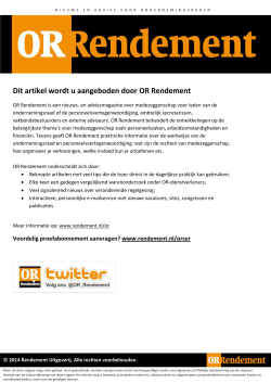 Dit artikel wordt u aangeboden door OR Rendement