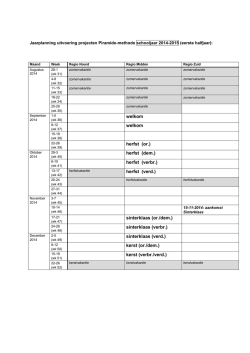 jaarplanning Piramide 2014-2015