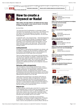 How to create a Beyonc&eacute; or Nadal | UK