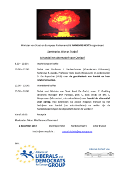 Is Handel het alternatief voor Oorlog? Seminarie: War or