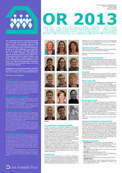 jaarverslag 2013 - Ons Tweede Thuis