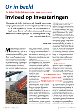 Invloed op investeringen Or in beeld