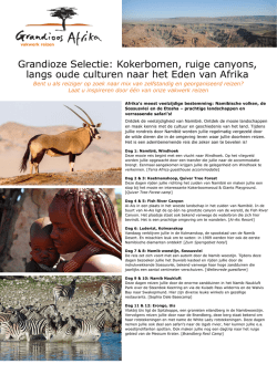 Grandioze Selectie: Kokerbomen, ruige canyons