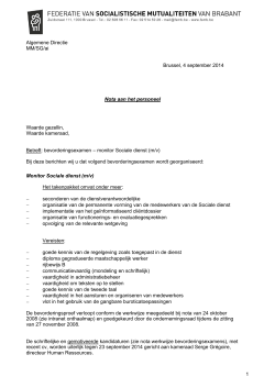1 Algemene Directie MM/SG/ai Brussel, 4 september 2014
