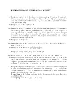 HOOFDSTUK 2: DE STELLING VAN RAMSEY 1.a) Bewijs dat n 2(4