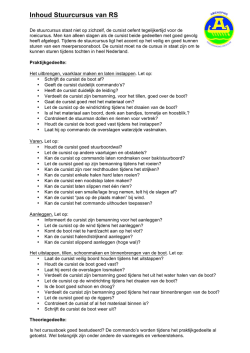 Inhoud Stuurcursus van RS