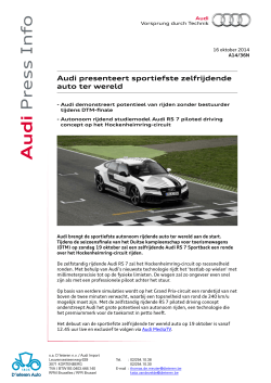 Audi presenteert sportiefste zelfrijdende auto ter wereld