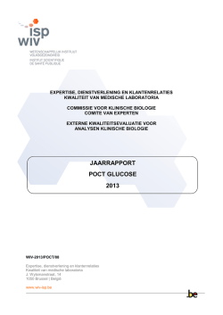 JAARRAPPORT POCT GLUCOSE 2013