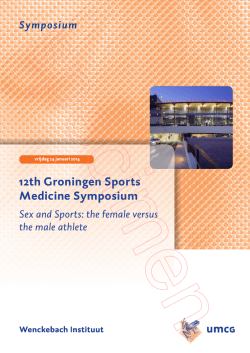 2014 - Sportgeneeskunde Groningen