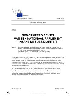 nl nl gemotiveerd advies van een nationaal parlement inzake de