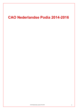 CAO Nederlandse Podia 2014-2016