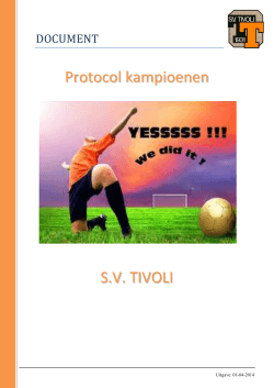 Protocol kampioenen S.V. TIVOLI