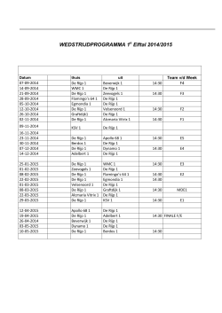 Jaarplanning 2014-2015