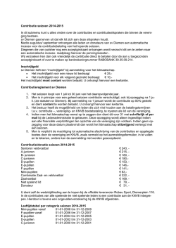 Contributietarieven 2014-2015