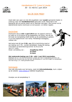 informatie over het kamp en hoe je je moet inschrijven