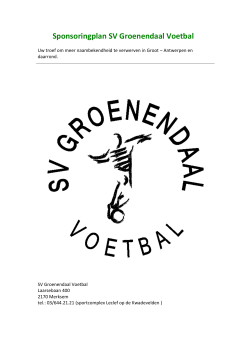 Sponsorplan - SV Groenendaal