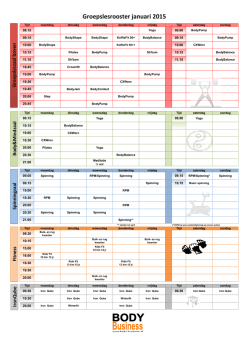 Groepslesrooster januari 2015