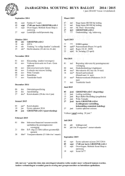 Jaaragenda seizoen 2014-2015 versie 1.0
