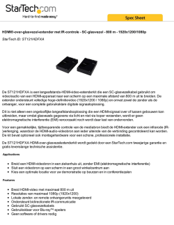 HDMI&reg;-over-glasvezel-extender met IR-controle - SC