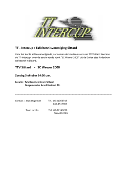 TT - Intercup : Tafeltennisvereniging Sittard TTV Sittard