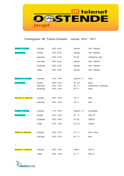 Trainingsuren BC Telenet Oostende seizoen 2014