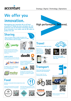 We offer you innovation. - Accenture Innovation Awards