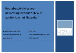 Routebeschrijving voor navormingsavonden HZW in auditorium het