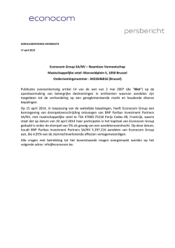 Econocom Group SA/NV &ndash; Naamloze Vennootschap