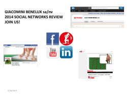 GIACOMINI BENELUX sa/nv 2014 SOCIAL NETWORKS REVIEW