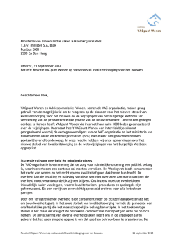 Reactie VACpunt Wonen - Omgeving in de Praktijk