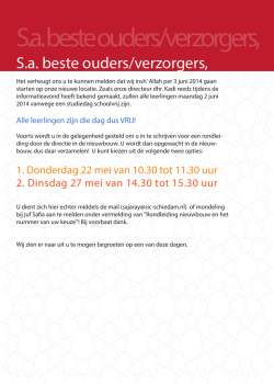 S.a. beste ouders/verzorgers,