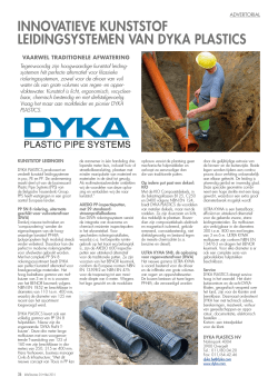 innovatieve kunststof leidingsystemen van dyka plastics