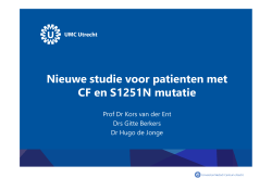 Nieuwe studie voor patienten met CF en S    N mutatie