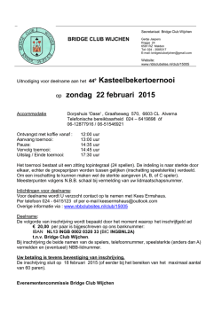 e Kasteelbekertoernooi op zondag 22 februari 2015 - BC Zuid-West