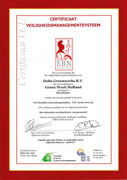 VCU certificering - Green Work Holland