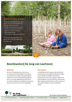 Download hier onze folder - Boomkwekerij De Jong van Laarhoven
