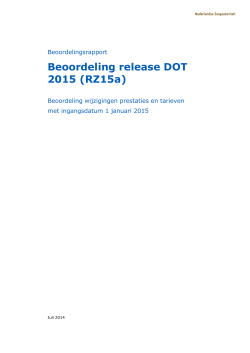 Beoordeling release DOT 2015 (RZ15a)
