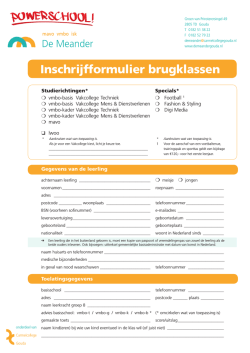 Inschrijfformulier brugklas