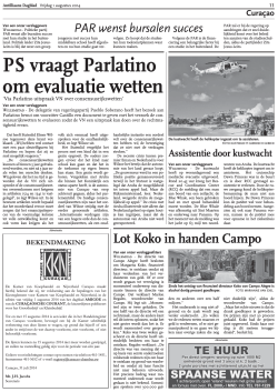 PS vraagt Parlatino om evaluatie wetten