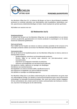 QC Medewerker (m/v) - Hoisting and lifting gear