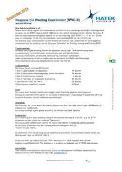 PDF opleiding RWC (lascoördinator)