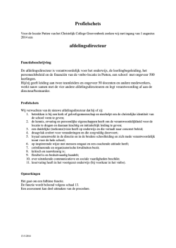 Profielschets afdelingsdirecteur - Christelijk College Groevenbeek