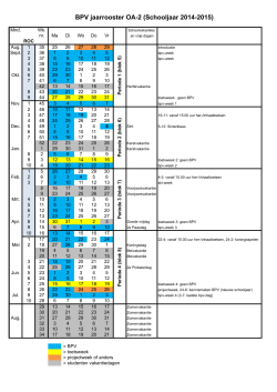 BPV jaarrooster OA-2 (Schooljaar 2014-2015)