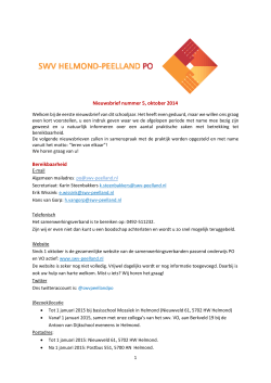 Nieuwsbrief 005 oktober 2014 - SWV Helmond