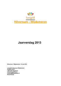 Hilversum - Wijdemeren Jaarverslag 2013