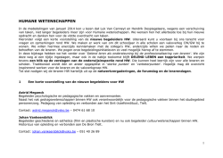 Humane wetenschappen - Did. En Ped. Berichten 14-15
