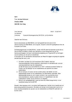 NLFI Advies - BIJLAGE BRIEF MZ SNS REAAL