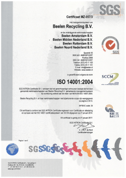 Download hier het ISO 14001 certificaat van Beelen Recycling